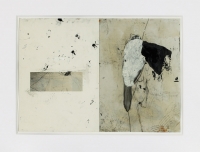 1992, Collage, Tusche, Schuhabdruck, 30 x 40 cm