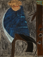 2004, Kreide, Ölkreide, schwarz grundierte Leinwand, 130 x 175 cm