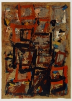 Collage, Ölfarbe, Kreide, Kohle, 70 x 100 cm