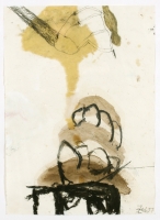 1997, Bleistift, Holzkohle, Öl auf Papier, 44 x 62 cm 