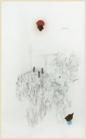 Acryl, Kohle, Bleistift auf Papier, 260 x 140 cm 